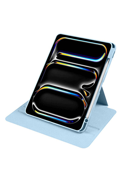 ZenithWorks iPad Pro 11 2025 M5 Case Zore Termik Pen Compartment Rotatable Stand Case - Lavendery Gray