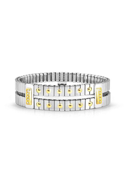 NOMİNATİON EXTENSİON Bileklik İkili Paslanmaz Çelik Zirkonlu Nokta Desenli GOLD