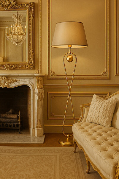 Vinner Plus Forever Aura Mataro Vizon Şapkalı Lambader – Metal Gövde, Lüks Salon Aydınlatma