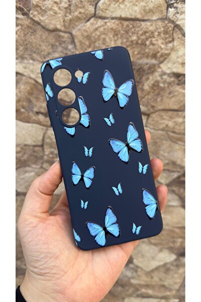 Vip Case حافظة مطاطية كلاسيكية متوافقة مع هاتف اوبو A5 مزودة بنمط الفراشة الزرقاء من السيليكون ممتصة للصدمات