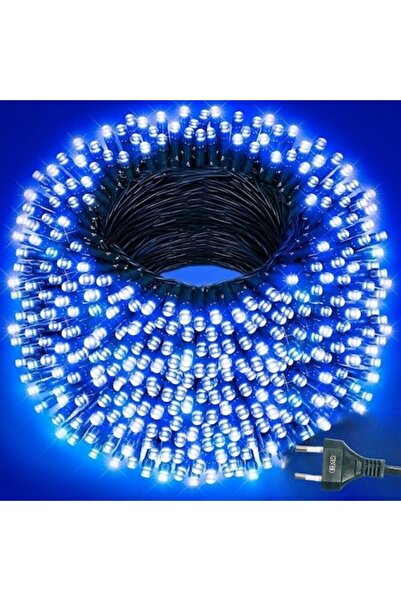 OEM Ghirlandă luminoasă de Crăciun albastră, 40 m, 500 LED-uri, 8 moduri de iluminare, interconectabilă, fir verde închis