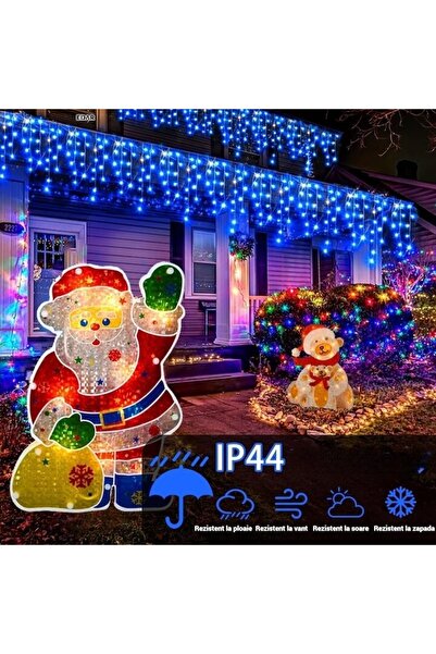 OEM Luminițe de Crăciun în formă de țurțur, 15 m, 320 LED-uri, 8 moduri de iluminare, albastre