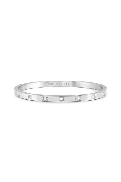 NOMİNATİON PRETTY BANGLES Bileklik Zirkon Kare Desenli Kelepçe (SMALL) SILVER