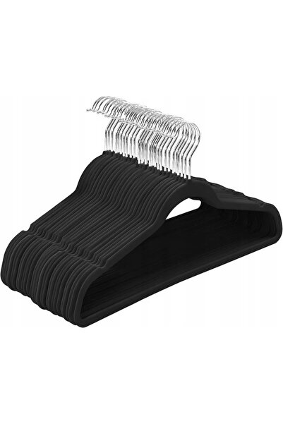 EBA Set de 10 umerase de catifea eBA®, gri, cu carlig rotativ 360°, cu 2 decu...