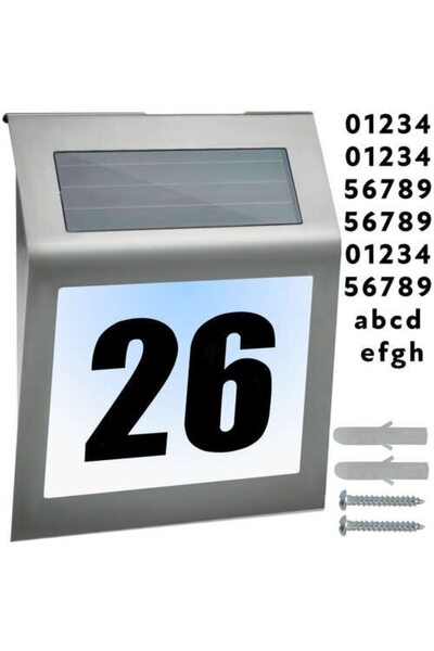 EBA eBA® House Number with Solar Panel, 2 LED lighting, automatic ignition, s...