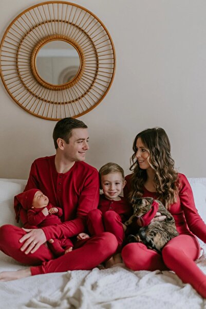 Lovedbaby Mens lounge set, 100% cotton, Thermal Crimson, XS-L