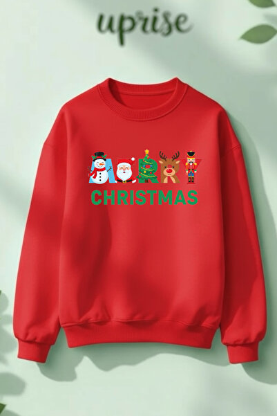 Vordevia Crăciun Fericit cu imprimeu Hanorac din bumbac 3 fire B guler rotund...