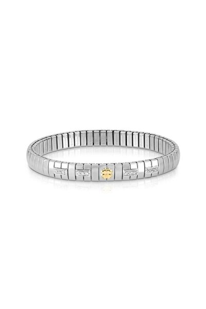 NOMİNATİON Çelik, 18 ayar altın, 925 ayar gümüş ve Kübik Zirkon Dört yapraklı yoncadan oluşan XTE bilezikler SI