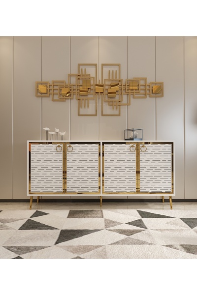 morepp Rami Altın Konsol | Beyaz - Beyaz