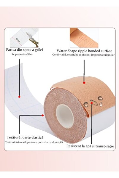 EBA Set Banda pentru sani, Suport si modelare, eBA®, hipoalergenic, 5m + Plasturi din Silicon pentru Sa