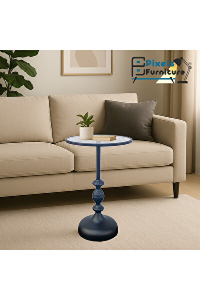 PixelsFurniture A stylish serving table from Pixel Furniture, with a heat-resistant glass top and metal base, 35*55cm