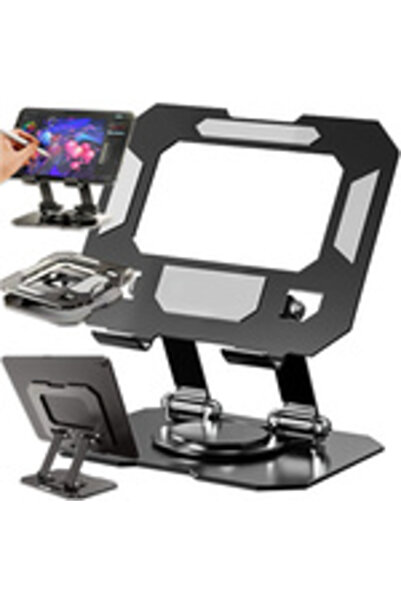 KESNUP Βάση στήριξης tablet και φορητού τηλεφώνου, ρυθμιζόμενη, 360n, ανθρακούχος χάλυβας, 15x13,2 - 12cm, Σκούρο γκρι/Μαύρο