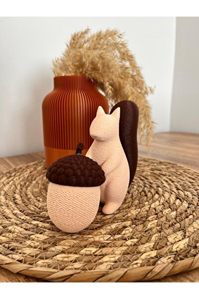 Valyria 3D Baskı Sincap Figürlü Dekoratif Mumluk – Tealight Dresuar