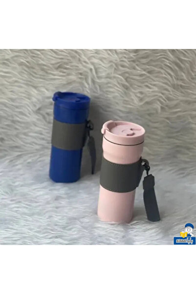 Generic كوب سفر من الفولاذ المقاوم للصدأ بمقبض، تصميم دمية، 550 مل