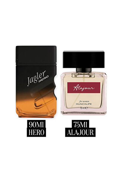 Hunca Jagler Hero Erkek Parfümü 90 Ml + Alajour Kadın Parfümü 75 Ml – Kalıcı,...