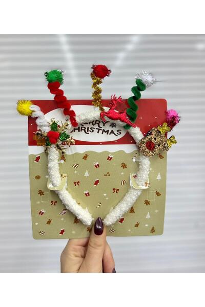 Madam Nora Christmas Themed Plush Christmas Crown – Colorful Glittering Women & Children Party Hair Accessory