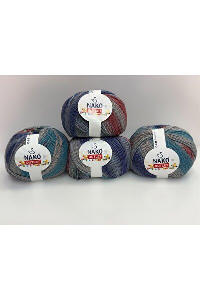 NAKO Outlet Romeo İhraç Fazlası (Yün) El Örgü ipi 620gr - Ebruli