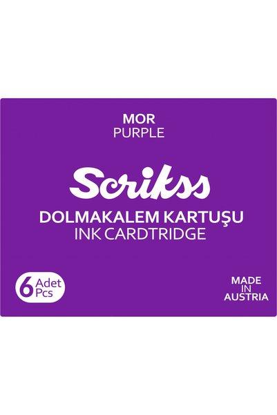 Wiz Design Scrikss Kartuş Serisi 6'lı Paket * 7 Renk (Siyah/Mavi/Kırmızı/Kahverengi/Yeşil/Turkuaz/Mor)