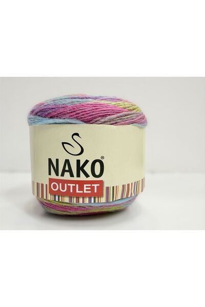 NAKO Outlet Ombre İhraç Fazlası El Örgü ipi 160gr - Ebruli