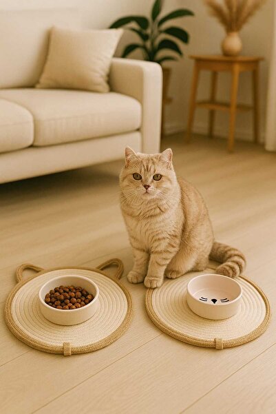 Hediyeninellitonu سجادة قطط من القش مصنوعة يدويًا