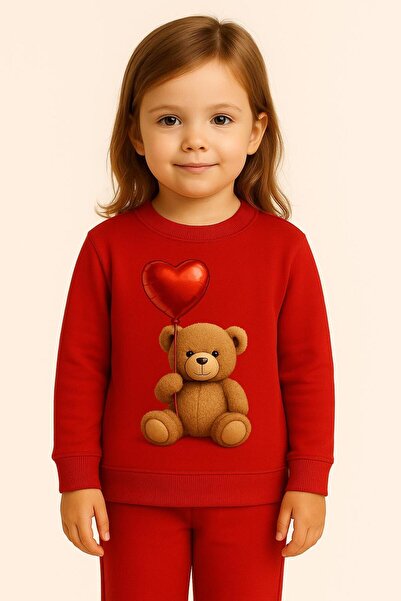 playwear Σετ φούτερ και φόρμα με σχέδιο αρκουδάκι που κρατάει καρδιά, για ηλι...