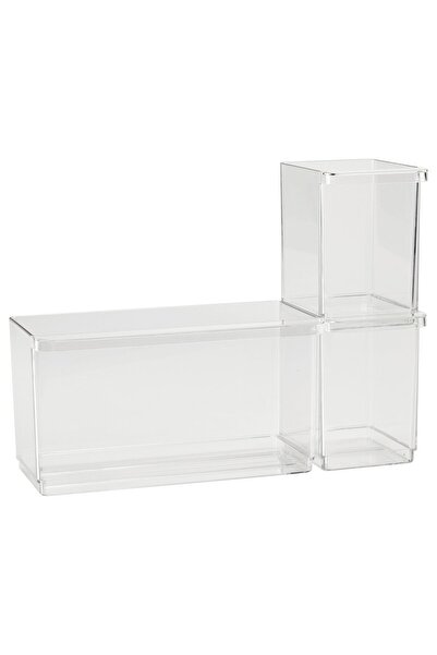 IKEA KLIPPKAKTUS Storage box for fridge, set of 3, transparent