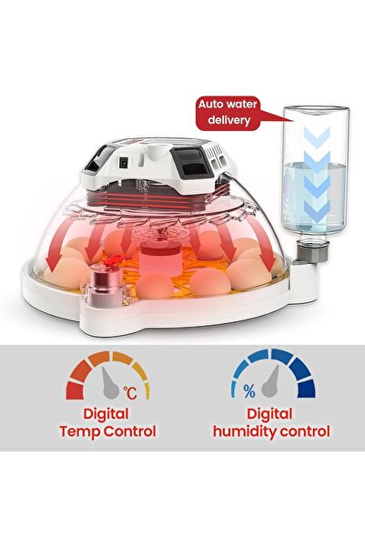 Bird's BIBIBIRDS Fully Automatic 12-Egg Incubator with Automatic Egg Rotation & Digital Humidity