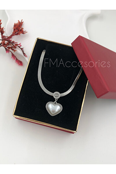 fmaccesories Steel Women's Necklace Stainless Silver Color with Italian Chain...