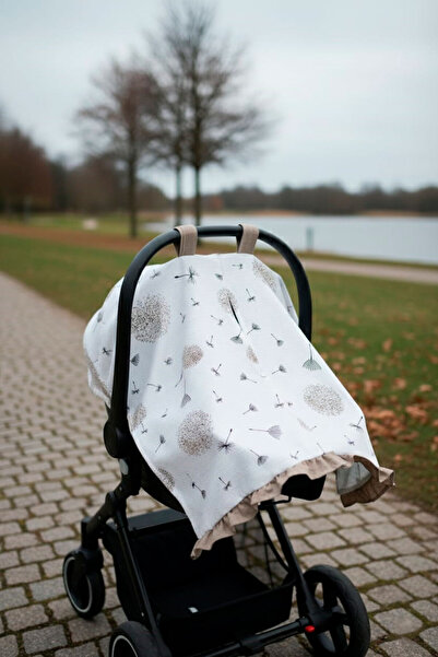 HALZEY Puset Örtüsü 4 Mevsimlik Pike Kumaş, Çıtçıtlı Fırfırlı