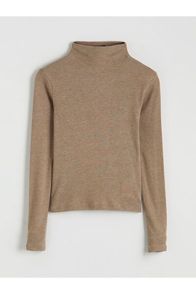 LC Waikiki Lcw Vision Brown Stand Collar Women's Bodysuit