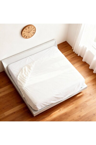 Madame Coco Manon Double Size 100% Cotton Ranforce Fitted Sheet - Ecru