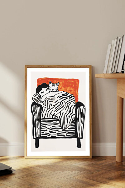 Dekorsiahome Tek Parça Ahşap Çerçeveli Oturma Odası Salon Mutfak Tablosu TK2038