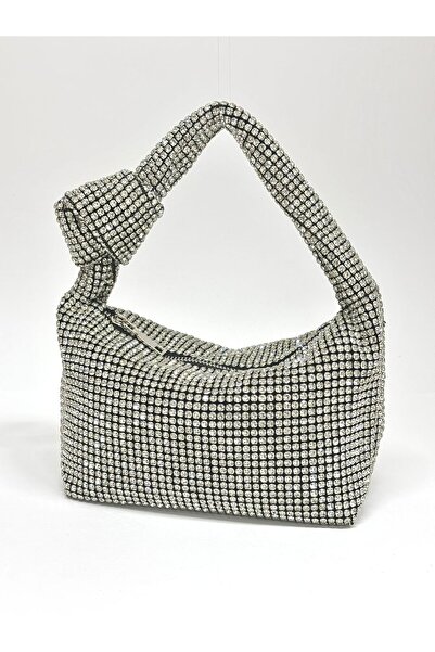 Night Flare Women's Tiny Luxury Rhinestone Diamond Black Evening Dress Clutch Chain Strap Handheld Wedding Engagement Evening Bag