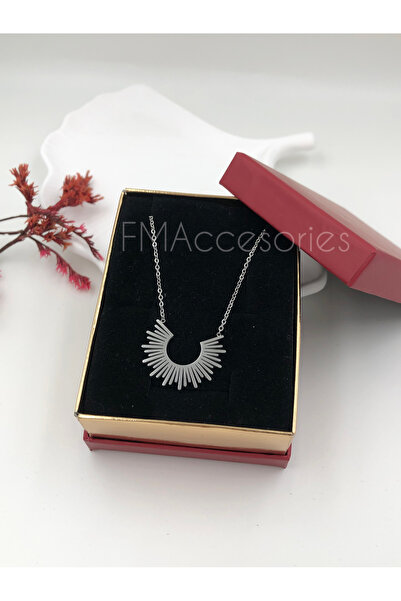 fmaccesories Steel Women Necklace Stainless Silver Color 45 cm Antiallergic w...