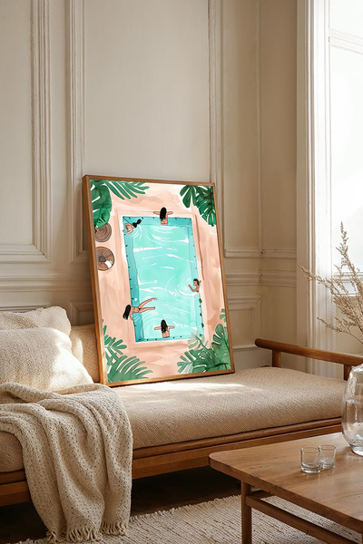 Dekorsiahome Τραπέζι σαλονιού κουζίνας με ξύλινο πλαίσιο μονοκόμματο TK1990