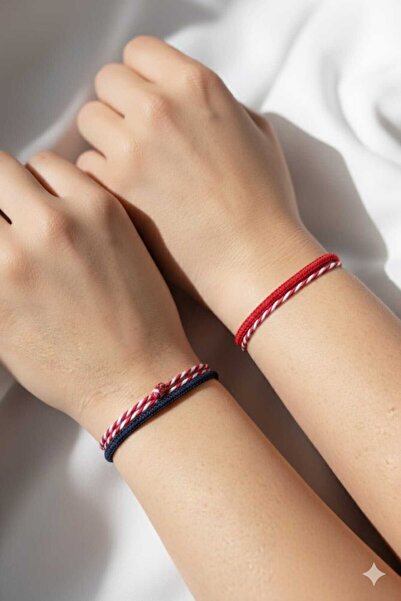 henahera accessory 2'li Sevgili Arkadaşlık Set Makrome Marteniçka Şans Bilekliği