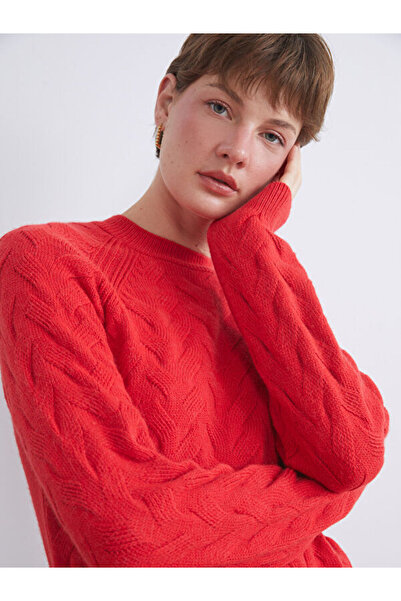 LC Waikiki Crew Neck Self Patterned Women's Knitwear Sweater