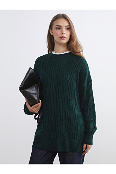 LC Waikiki Crew Neck Self Patterned Women's Knitwear Sweater