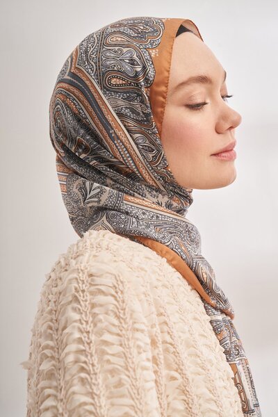 ARMANDA Mistik desenli İthal Vual Şal - Deve Tüyü