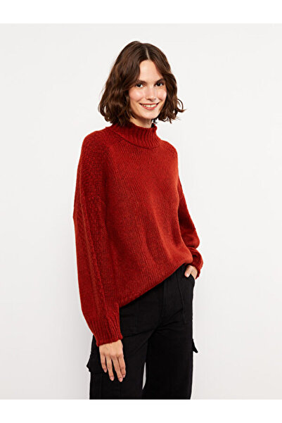 LC Waikiki Half Turtleneck Self-Patterned Long Sleeve Women's Knitwear Sweater