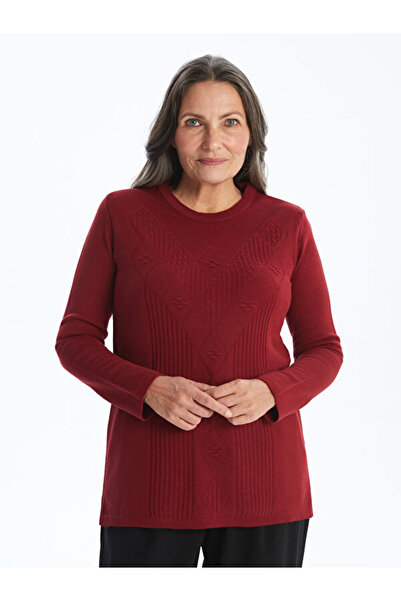 LC Waikiki Crew Neck Textured Women's Knitwear Sweater