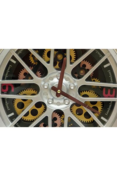 Skygo Saat Çarklı Jant Modeli Duvar Saati Dekoratif Ev Ofis Hediyelik