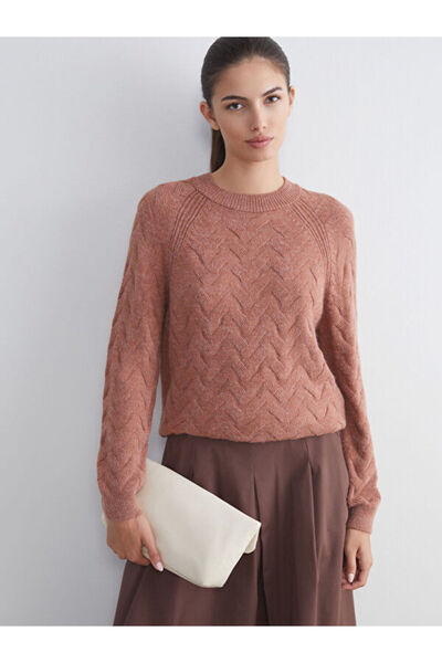 LC Waikiki Crew Neck Self Patterned Women's Knitwear Sweater