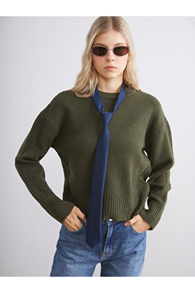 LC Waikiki طاقم الرقبة سترة تريكو المرأة