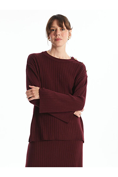 LC Waikiki طاقم الرقبة سترة تريكو المرأة