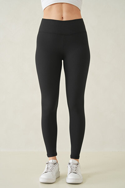 vuvutasarım Winter Innerwear Sh Fleece-Lined F Corded Fabric Fabric High Waist Flexible Black Women's Leggings 601