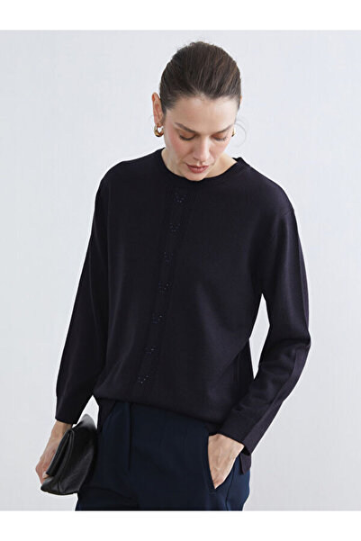 LC Waikiki Crew Neck Women's Knitwear Sweater with Stones