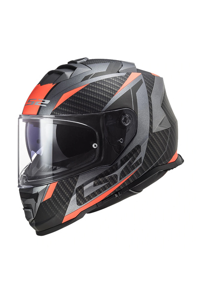 LS2 STORM 2 RACER MAT TITANIUM-NEON TURUNCU KASK
