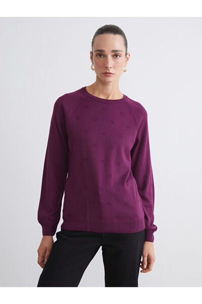 LC Waikiki Crew Neck Floral Women's Knitwear Sweater