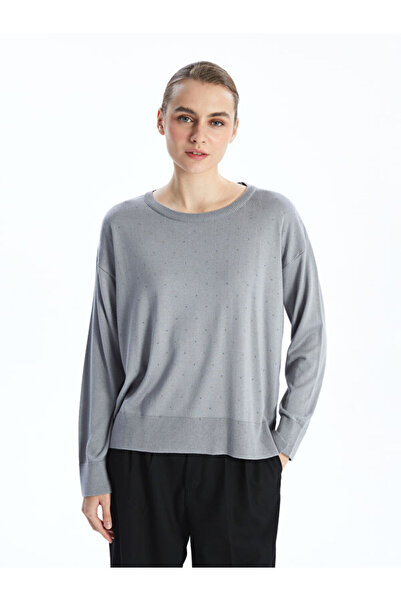 LC Waikiki Crew Neck Shiny Stone Women's Knitwear Sweater